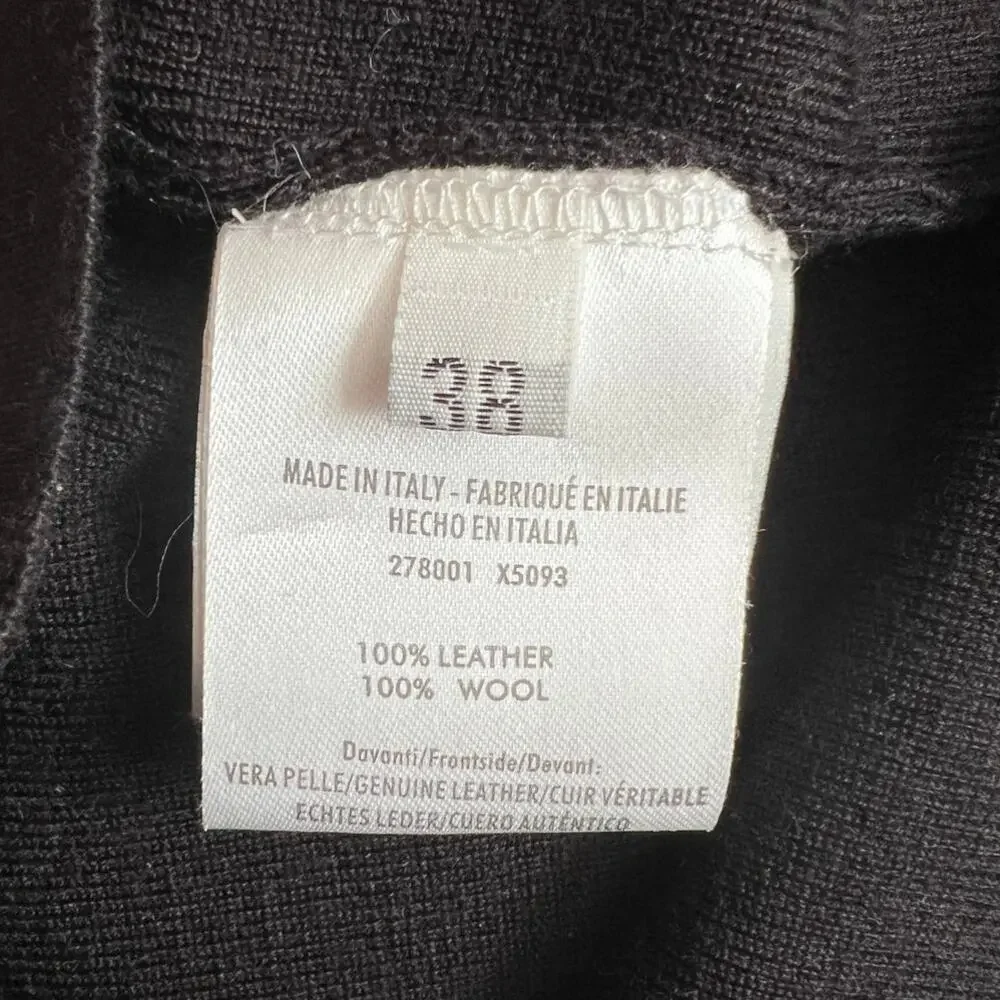 Dolce & Gabbana Black Front Pocket Leather Accent Mini Dress, XS/US2/T38 - Picture 12 of 15